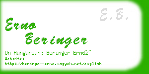 erno beringer business card